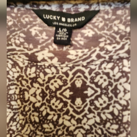 NWT Lucky Brand 3/4 Sleeve Lightweight Blouse, Size L - Picture 2 of 8